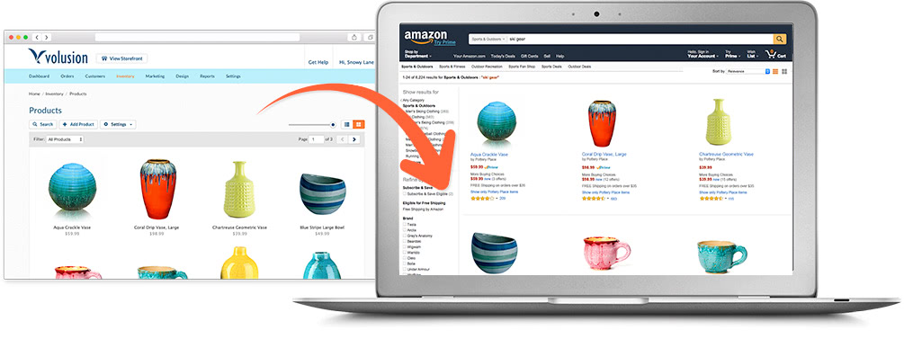 how volusion + amazon works